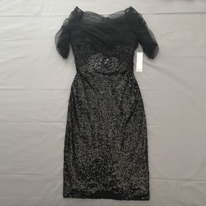 Short Black Sequin Tulle Dress
